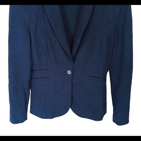 S.OLIVER Black Label Tailor Fit Blazer With 1 Button Enclosure Navy Blue Size 6 - Picture 7 of 9